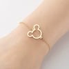 Wholesale Women's Titanium Steel Cartoon Mickey Mouse Bracelet With Electroplating Design