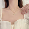 Wholesale Women's Titanium Steel Cat's Eye Star Light Luxury Geometry Design Mixed Gem Inlay Clavicle Chain Necklace