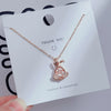 Wholesale Women's Titanium Steel Clavicle Chain Necklace With Copper Pendant Micropaved Crown Heart Shape Flower Insect Leaves Geometric Animal Zodiac Letters Numbers Text Design