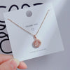 Wholesale Women's Titanium Steel Clavicle Chain Necklace With Copper Pendant Micropaved Crown Heart Shape Flower Insect Leaves Geometric Animal Zodiac Letters Numbers Text Design
