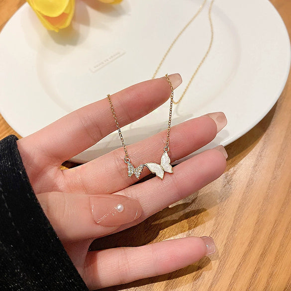 Wholesale Women's Titanium Steel Clavicle Chain With Mixed Gem Inlay Heart Bow Geometric Animal Zodiac Patterns Electroplating Design