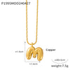Wholesale Women's Titanium Steel Copper Ball Chain Necklace With Geometric Letter Number Text Design Electroplated Pendant