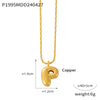 Wholesale Women's Titanium Steel Copper Ball Chain Necklace With Geometric Letter Number Text Design Electroplated Pendant