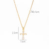 Wholesale Women's Titanium Steel Cross O Word Chain Necklace Copper Microinlay Real Gold Electroplated Geometric Style