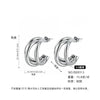 Wholesale Women's Titanium Steel Cshaped Multilayered Electroplated Elegant Fashionable Trendy Circle Earrings