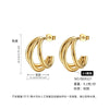 Wholesale Women's Titanium Steel Cshaped Multilayered Electroplated Elegant Fashionable Trendy Circle Earrings
