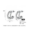 Wholesale Women's Titanium Steel Cshaped Multilayered Electroplated Elegant Fashionable Trendy Circle Earrings