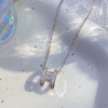 Wholesale Women's Titanium Steel Diamond Mixed Gem Inlay Necklace With Letters Numbers Text Pattern