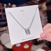 Wholesale Women's Titanium Steel Diamond Mixed Gem Inlay Necklace With Letters Numbers Text Pattern