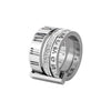 Wholesale Women's Titanium Steel Diamond Ring With Geometric Pattern And Roman Numerals Retro Exaggerated Style