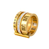 Wholesale Women's Titanium Steel Diamond Ring With Geometric Pattern And Roman Numerals Retro Exaggerated Style