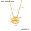 Wholesale Women's 316L Stainless Steel Double Clavicle Necklace With Zircon Fourleaf Flower Pendant Geometric Heart Letter Pattern Electroplated