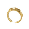 Wholesale Women's 316L Stainless Steel Double Layer Slub Open Ring With Animal Zodiac Pattern And Electroplating Treatment