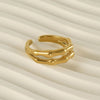 Wholesale Women's 316L Stainless Steel Double Layer Slub Open Ring With Animal Zodiac Pattern And Electroplating Treatment