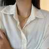Wholesale Women's Titanium Steel Double Layer Stacked Love Snake Bone Chain Necklace Light Luxury Style With Heart And Geometric Pattern Electroplated