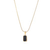 Wholesale Women's Titanium Steel Double Sided Pendant Necklace With Geometric Pattern And Mixed Gem Inlay Non Fading Simple And Fashionable