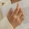 Wholesale Women's Titanium Steel Doublelayer Spring Twist Steel Ball Ring Geometric Style Electroplated Jewelry