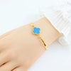 Wholesale Women's Titanium Steel Doublesided Clover Flower Charm Bracelet With Electroplating