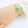 Wholesale Women's Titanium Steel Doublesided Clover Flower Charm Bracelet With Electroplating