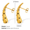 Wholesale Women's 316L Stainless Steel Drop Earrings Fashion Style 18K Gold Plated And Diamondencrusted