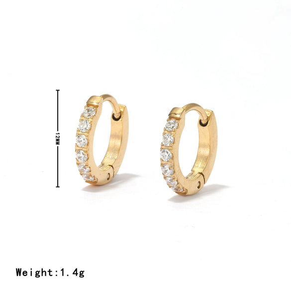 Wholesale Women's Titanium Steel Earrings Geometric Style Electroplated