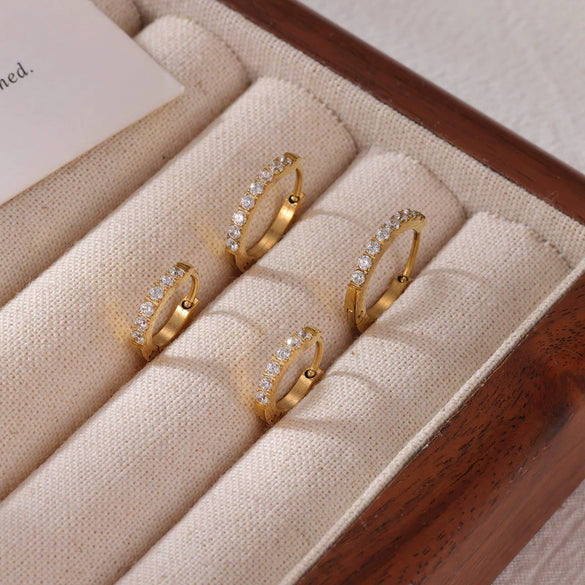 Wholesale Women's Titanium Steel Earrings Geometric Style Electroplated