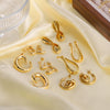 Wholesale Women's Titanium Steel Earrings Gold Plated Retro Simple Geometric Style With 18K Vacuum Plating In Furnace