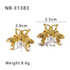 Wholesale Women's Titanium Steel Earrings Gold Plated Retro Simple Geometric Style With 18K Vacuum Plating In Furnace