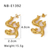 Wholesale Women's Titanium Steel Earrings Gold Plated Retro Simple Geometric Style With 18K Vacuum Plating In Furnace