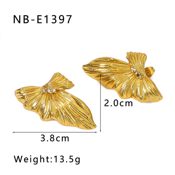 Wholesale Women's Titanium Steel Earrings Gold Plated Retro Simple Geometric Style With 18K Vacuum Plating In Furnace
