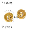 Wholesale Women's Titanium Steel Earrings Gold Plated Retro Simple Geometric Style With 18K Vacuum Plating In Furnace