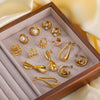 Wholesale Women's Titanium Steel Earrings Gold Plated Retro Simple Geometric Style With 18K Vacuum Plating In Furnace