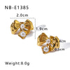 Wholesale Women's Titanium Steel Earrings Gold Plated Retro Simple Geometric Style With 18K Vacuum Plating In Furnace