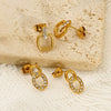 Wholesale Women's Titanium Steel Earrings Inlaid With Zirconia In Letter Number Text Shapes