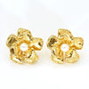 Wholesale Women's Titanium Steel Earrings Set With Imitation Pearls In Flower Shape