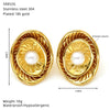 Wholesale Women's Titanium Steel Earrings Set With Imitation Pearls In Flower Shape