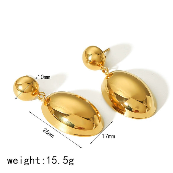 Wholesale Women's Titanium Steel Earrings With Heart And Geometric Patterns And Electroplating Treatment