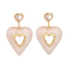 Wholesale Women's Titanium Steel Earrings With Heart Shape And Dripping Oil Design