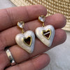 Wholesale Women's Titanium Steel Earrings With Heart Shape And Dripping Oil Design