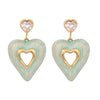 Wholesale Women's Titanium Steel Earrings With Heart Shape And Dripping Oil Design