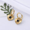 Wholesale Women's Titanium Steel Earrings With Square Zircon And Heart Pattern Retro Style