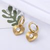 Wholesale Women's Titanium Steel Earrings With Square Zircon And Heart Pattern Retro Style
