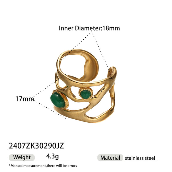 Wholesale Women's Titanium Steel Electroplated Cartoon Character Open Ring Accessories