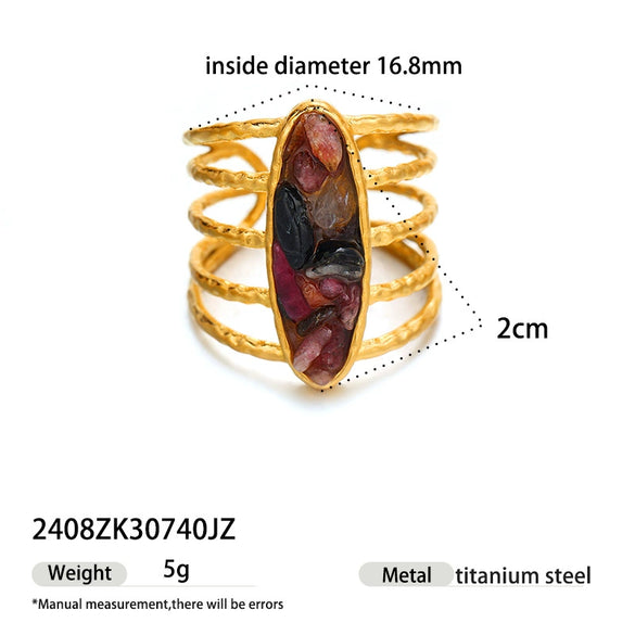Wholesale Women's Titanium Steel Electroplated Cartoon Character Open Ring Accessories