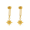 Wholesale Women's Titanium Steel Electroplated Fashion Star Cross Earrings Jewelry