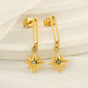 Wholesale Women's Titanium Steel Electroplated Fashion Star Cross Earrings Jewelry