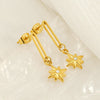 Wholesale Women's Titanium Steel Electroplated Fashion Star Cross Earrings Jewelry