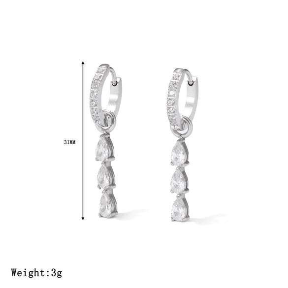 Wholesale Women's Titanium Steel Electroplated Geometric Fashion Light Luxury Earrings