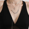 Wholesale Women's Titanium Steel Electroplated Geometric Heart And Eightpointed Star Pendant Necklace