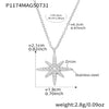 Wholesale Women's Titanium Steel Electroplated Geometric Heart And Eightpointed Star Pendant Necklace